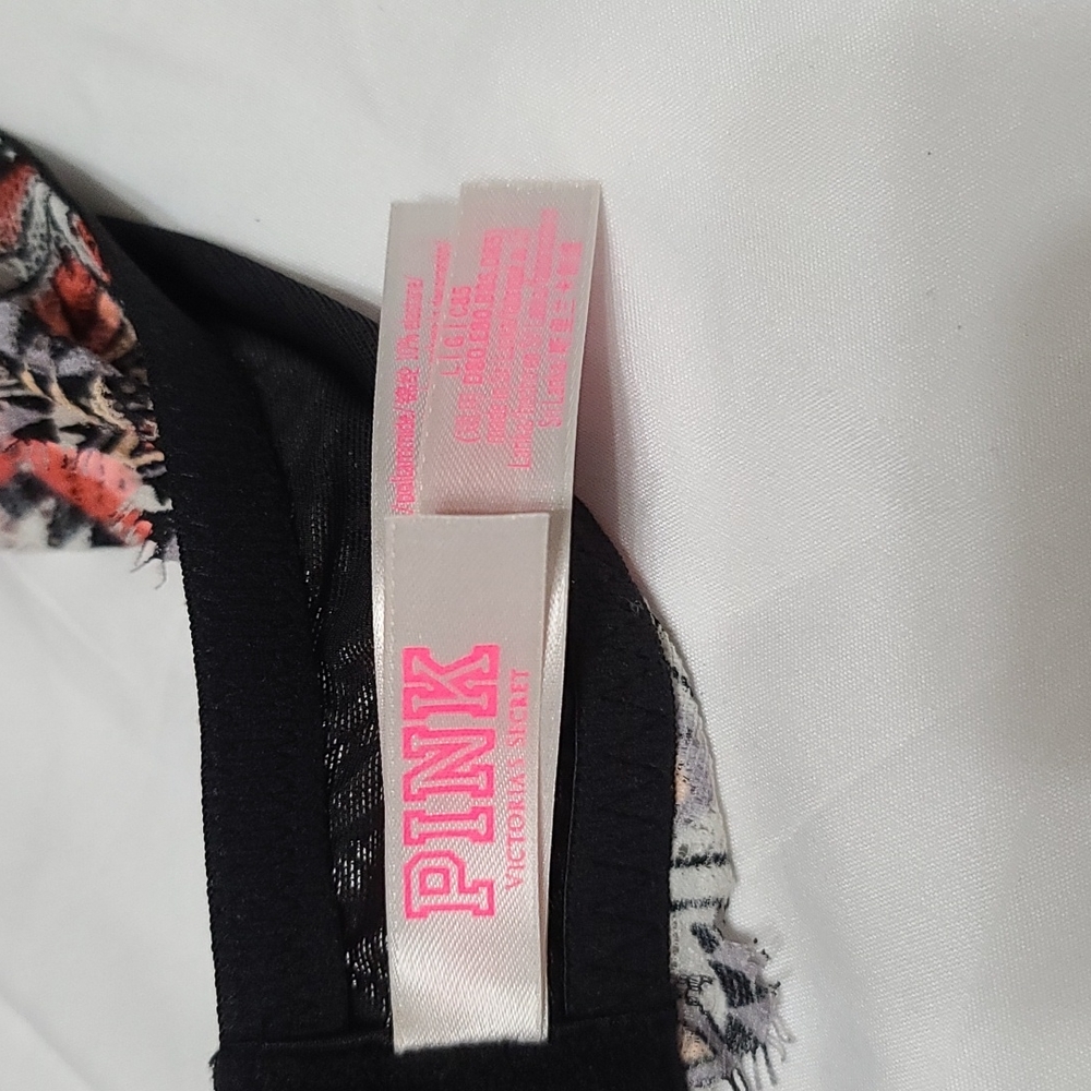 Victoria's Secret Pink lace bralette lightly lined halter padded large - Picture 3 of 3